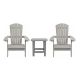 Alamont Home - Charlestown Set of 2 Indoor/Outdoor Folding Adirondack Chairs with Side Table - Gray