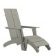 Alamont Home - Sawyer Indoor/Outdoor Modern 2-Slat Adirondack Style Chair and Footrest in - Gray