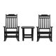 Alamont Home - Winston Set of 2 Indoor/Outdoor Poly Resin Rocking Chairs with Side Table in - Black