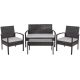 Alamont Home - Bandera Outdoor Rectangle Contemporary Metal 4 Piece Patio Set - Black