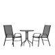 Alamont Home - Brazos Outdoor Round Contemporary 3 Piece Patio Set - Black