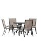 Alamont Home - Brazos Outdoor Round Contemporary 5 Piece Patio Set - Brown