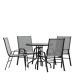 Alamont Home - Brazos Outdoor Round Contemporary 5 Piece Patio Set - Gray