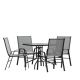 Alamont Home - Brazos Outdoor Square Contemporary 5 Piece Patio Set - Gray