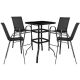 Alamont Home - Brazos Outdoor Square Modern Steel 5 Piece Patio Set - Black