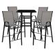 Alamont Home - Brazos Outdoor Square Modern Steel 5 Piece Patio Set - Gray