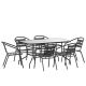 Alamont Home - Lila Outdoor Rectangle Contemporary 7 Piece Patio Set - Black