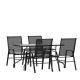 Alamont Home - Brazos Outdoor Rectangle Contemporary 5 Piece Patio Set - Black