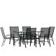 Alamont Home - Brazos Outdoor Rectangle Contemporary 7 Piece Patio Set - Black
