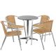Alamont Home - Lila Outdoor Round Contemporary Aluminum 5 Piece Patio Set - Beige