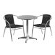 Alamont Home - Lila Outdoor Round Contemporary Aluminum 3 Piece Patio Set - Black