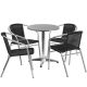 Alamont Home - Lila Outdoor Round Contemporary Aluminum 5 Piece Patio Set - Black