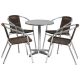 Alamont Home - Lila Outdoor Round Contemporary Aluminum 5 Piece Patio Set - Dark Brown