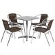 Alamont Home - Lila Outdoor Square Contemporary Aluminum 5 Piece Patio Set - Dark Brown