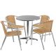 Alamont Home - Lila Outdoor Round Contemporary Aluminum 5 Piece Patio Set - Beige