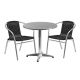Alamont Home - Lila Outdoor Round Contemporary Aluminum 3 Piece Patio Set - Black