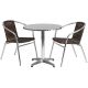 Alamont Home - Lila Outdoor Round Contemporary Aluminum 3 Piece Patio Set - Dark Brown