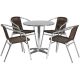 Alamont Home - Lila Outdoor Round Contemporary Aluminum 5 Piece Patio Set - Dark Brown