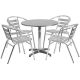 Alamont Home - Lila Outdoor Round Contemporary 5 Piece Patio Set - Aluminum