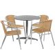 Alamont Home - Lila Outdoor Round Contemporary Aluminum 5 Piece Patio Set - Beige