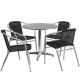 Alamont Home - Lila Outdoor Round Contemporary Aluminum 5 Piece Patio Set - Black