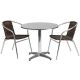 Alamont Home - Lila Outdoor Round Contemporary Aluminum 3 Piece Patio Set - Dark Brown