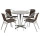 Alamont Home - Lila Outdoor Round Contemporary Aluminum 5 Piece Patio Set - Dark Brown