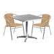 Alamont Home - Lila Outdoor Square Contemporary Aluminum 3 Piece Patio Set - Beige