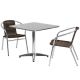 Alamont Home - Lila Outdoor Square Contemporary Aluminum 3 Piece Patio Set - Dark Brown