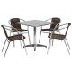 Alamont Home - Lila Outdoor Square Contemporary Aluminum 5 Piece Patio Set - Dark Brown