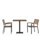 Alamont Home - Lark Outdoor Square Modern 3 Piece Patio Set - Teak ALA-YVEH-498336