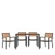 Alamont Home - Lark Outdoor Rectangle Modern 5 Piece Patio Set - Teak