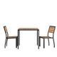 Alamont Home - Lark Outdoor Square Modern 3 Piece Patio Set - Teak ALA-YVEH-498338