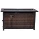 Alamont Home - Olympia Outdoor 50,000 BTU Fire Table with Steel Top and Wicker Base - Espresso/Black
