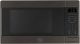 GE - 1.6 Cu. Ft. Countertop Microwave with Sensor Cooking and Defrost - Black Stainless Steel