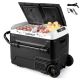 Costway - Dual Zone 12V Car Refrigerator 53QT Portable Compressor Fridge Freezer (-4℉~68℉) for RVs - Black