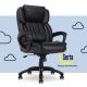 Serta - Garret Bonded Leather Executive Office Chair with Premium Cushioning - Space Black