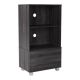 CorLiving - Classic Component Stand with Open and Closed Storage - Dark Grey