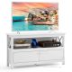 Costway - TV Cabinet Freestanding Wooden Console Media Entertainment Center Living Room - White