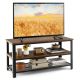 Costway - Industrial TV Stand Media Center for TVs up to 50 inch - Rustic Brown/Black