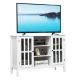 Costway - Wood TV Stand Entertainment Media Center Console for TV up to 50'' White - White