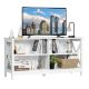 Costway - TV Stand Entertainment Media Center for TV's up to 55'' w/ Storage Shelves White - White