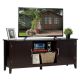 Costway - TV Stand Entertainment Media Center for TV's up to 65'' w/Storage Cabinets Brown - Brown