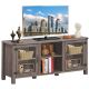Costway - TV Stand Entertainment Center for TV's up to 65'' w/ Storage Cabinets Deep Taupe - Deep Taupe