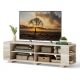 Costway - TV Stand Entertainment Media Center Console For TV's up to 65'' w/Storage Shelves - Oak