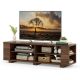 Costway - 59'' Wood TV Stand Console Storage Entertainment Media Center w/ Adjustable Shelf Walnut - Walnut
