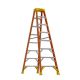 Werner 8 ft. Fiberglass Twin Step Ladder with 300 lb. Load Capacity Type IA Duty Rating T6208