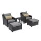 RST BRANDS Deco 5-Piece Wicker Patio Conversation Set with Sunbrella Charoal Gray Cushions