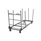 Cosco Commercial Heavy Duty 4-Wheeled Porcelain Coated Steel Adjustable Folding Table Trolley with Locking Wheels in Gray 60241GRY1E