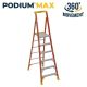 Werner 6 ft. Fiberglass Podium Step Ladder 12 ft. Reach 300 lbs. Type IA Duty Rating PD6206